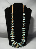 Very Old Navajo Native American Jewelry jewelry Chunky Green Turquoise ""old Coral"" Necklace Vtg-Nativo Arts