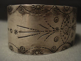 Very Old Vintage Navajo Hand Tooled Native American Jewelry Silver Bracelet-Nativo Arts