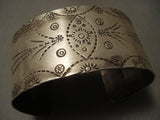 Very Old Vintage Navajo Hand Tooled Native American Jewelry Silver Bracelet-Nativo Arts