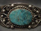 Very Old Vintage Navajo Ingot Native American Jewelry Silver Turquoise Bracelet-Nativo Arts