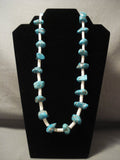 Very Old Vintage Navajo Native American Jewelry jewelry Persian Turquoise Necklace-Nativo Arts