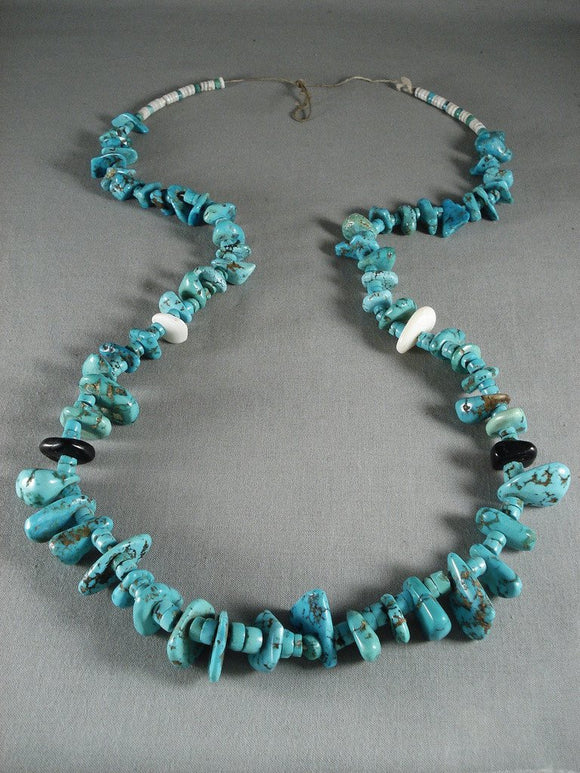 Very Old Vintage Navajo Native American Jewelry jewelry Turquoise Nugget Necklace-Nativo Arts