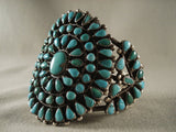 Very Old Vintage Navajo Turquoise Native American Jewelry Silver Bracelet Native Vtg-Nativo Arts