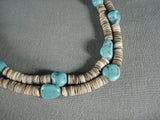 Very Old Vintage Santo Domingo Turquoise Heishi Necklace-Nativo Arts