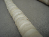 Very Old Vintage Santom Domingo 'Gypsum Heishi' Native American Jewelry Silver Necklace-Nativo Arts