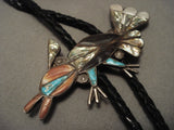 Very Old Zuni Bird Native American Jewelry Silver Bolo Tie-Nativo Arts