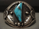 Very Rare And Very Old Vintage Navajo Harcross Turquoise Native American Jewelry Silver Bracelet-Nativo Arts