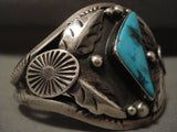 Very Rare And Very Old Vintage Navajo Harcross Turquoise Native American Jewelry Silver Bracelet-Nativo Arts