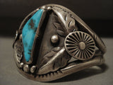 Very Rare And Very Old Vintage Navajo Harcross Turquoise Native American Jewelry Silver Bracelet-Nativo Arts