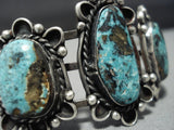 Very Rare Baslat Turquoise Vintage Native American Jewelry Navajo Sterling Silver Bracelet Cuff-Nativo Arts