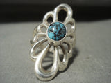 Very Rare **blue Wind Turquoise* Navajo Native American Jewelry Silver Ring-Nativo Arts