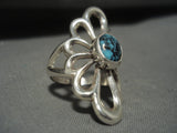 Very Rare **blue Wind Turquoise* Navajo Native American Jewelry Silver Ring-Nativo Arts