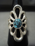 Very Rare **blue Wind Turquoise* Navajo Native American Jewelry Silver Ring-Nativo Arts