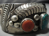 Very Rare Colorado Turquoise Vintage Native American Navajo Sterling Silver Bracelet Old-Nativo Arts