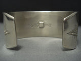 Very Rare Dinosaur Fossil Vintage Navajo Sterling Native American Jewelry Silver Bracelet-Nativo Arts