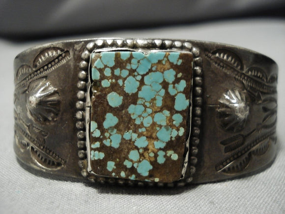 Very Rare! Early #8 Deposit Vintage Native American Navajo Sterling Silver Bracelet Old-Nativo Arts