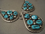 Very Rare *early Hallmark* Tom Moore Turquoise Native American Jewelry Silver Necklace-Nativo Arts