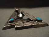 Very Rare Early Vintage Navajo Native American Jewelry jewelry Hand Tooled Collar Protectors!-Nativo Arts