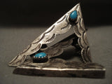 Very Rare Early Vintage Navajo Native American Jewelry jewelry Hand Tooled Collar Protectors!-Nativo Arts