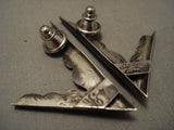 Very Rare Early Vintage Navajo Native American Jewelry jewelry Hand Tooled Collar Protectors!-Nativo Arts