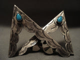 Very Rare Early Vintage Navajo Native American Jewelry jewelry Hand Tooled Collar Protectors!-Nativo Arts