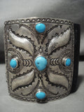 Very Rare Famous Vintage Navajo Glen Adakai Turquoise Native American Jewelry Silver Ketoh Bracelet-Nativo Arts
