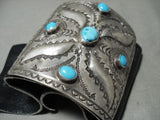 Very Rare Famous Vintage Navajo Glen Adakai Turquoise Native American Jewelry Silver Ketoh Bracelet-Nativo Arts
