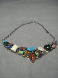 Very Rare Green Bisbee Turquoise!! Sterling Silver Vintage Native American Navajo Necklace-Nativo Arts