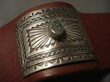 Very Rare Mine Vintage Navajo ""red Mountain Turquoise"" Native American Jewelry Silver Ketoh Bracelet-Nativo Arts