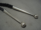 Very Rare Modernistic Navajo Nelson Morton Toad Turquoise Native American Jewelry Silver Bolo Tie-Nativo Arts