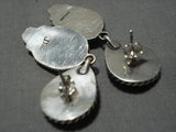 Very Rare!! Native American Navajo #8 Turquoise Royston Sterling Silver Native American Navajo Earrings-Nativo Arts