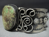 Very Rare!! Natural Orvil Jack Turquoise Vintage Native American Jewelry Navajo Sterling Silver Bracelet-Nativo Arts