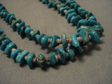 Very Rare Navajo Easter Blue Turquoise Long Cone Vintage Navajo Native American Jewelry Silver Necklace-Nativo Arts