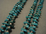 Very Rare Navajo Easter Blue Turquoise Long Cone Vintage Navajo Native American Jewelry Silver Necklace-Nativo Arts