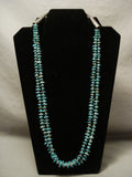 Very Rare Navajo Easter Blue Turquoise Long Cone Vintage Navajo Native American Jewelry Silver Necklace-Nativo Arts