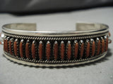 Very Rare Navajo Needle Coral Native American Vintage Sterling Silver Bracelet-Nativo Arts