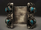 Very Rare Old Navajo Wes Willie Turquoise Native American Jewelry Silver Wtach Bracelet-Nativo Arts