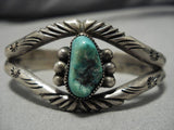 Very Rare Older Yazzie Vintage Native American Navajo Green Turquoise Sterling Silver Bracelet-Nativo Arts