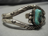 Very Rare Older Yazzie Vintage Native American Navajo Green Turquoise Sterling Silver Bracelet-Nativo Arts