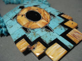 Very Rare Santo Domingo *sacred Turtle* Turquoise Native American Jewelry Silver Necklace-Nativo Arts