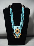 Very Rare Santo Domingo *sacred Turtle* Turquoise Native American Jewelry Silver Necklace-Nativo Arts