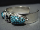 Very Rare Spiderweb Turquoise Vintage Native American Jewelry Navajo Sterling Silver Bracelet-Nativo Arts