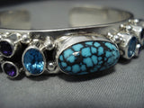 Very Rare Spiderweb Turquoise Vintage Native American Jewelry Navajo Sterling Silver Bracelet-Nativo Arts