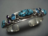 Very Rare Spiderweb Turquoise Vintage Native American Jewelry Navajo Sterling Silver Bracelet-Nativo Arts