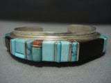 Very Rare Vintage Hopi Sherian Loloma Charles Turquoise Sterling Native American Jewelry Silver Bracelet-Nativo Arts