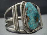 Very Rare!! Vintage Native American Jewelry Navajo Spiderweb Turquoise Sterling Silver Bracelet Old-Nativo Arts