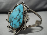 Very Rare!! Vintage Native American Navajo Blue Diamond Turquoise Sterling Silver Bracelet Old-Nativo Arts