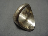 Very Rare Vintage Native American Navajo Blue Warrior Turquoise Sterling Silver Ring Old-Nativo Arts