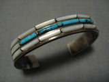 Very Rare!! Vintage Native American Navajo Blue Wind Turquoise Sterling Silver Bracelet Old-Nativo Arts