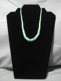Very Rare Vintage Native American Navajo Graduating Gaspeite Sterling Silver Necklace Old-Nativo Arts